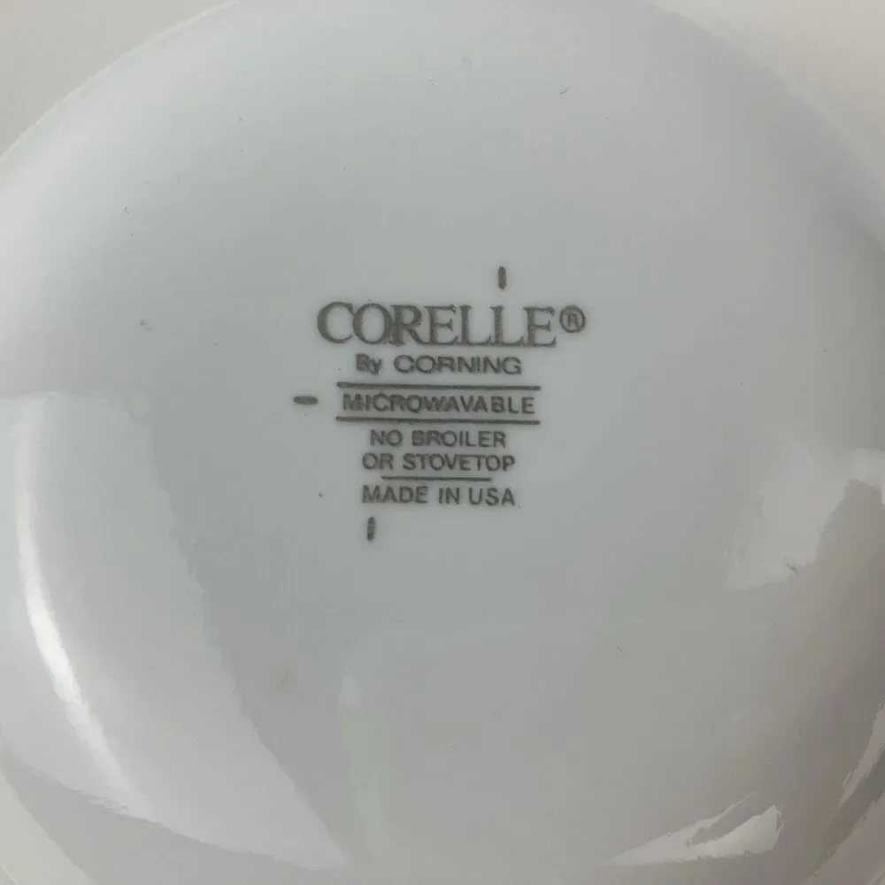 Corelle Corning Ware White Ceramic Swirl Dessert Bowls Set Of 4 VTG
